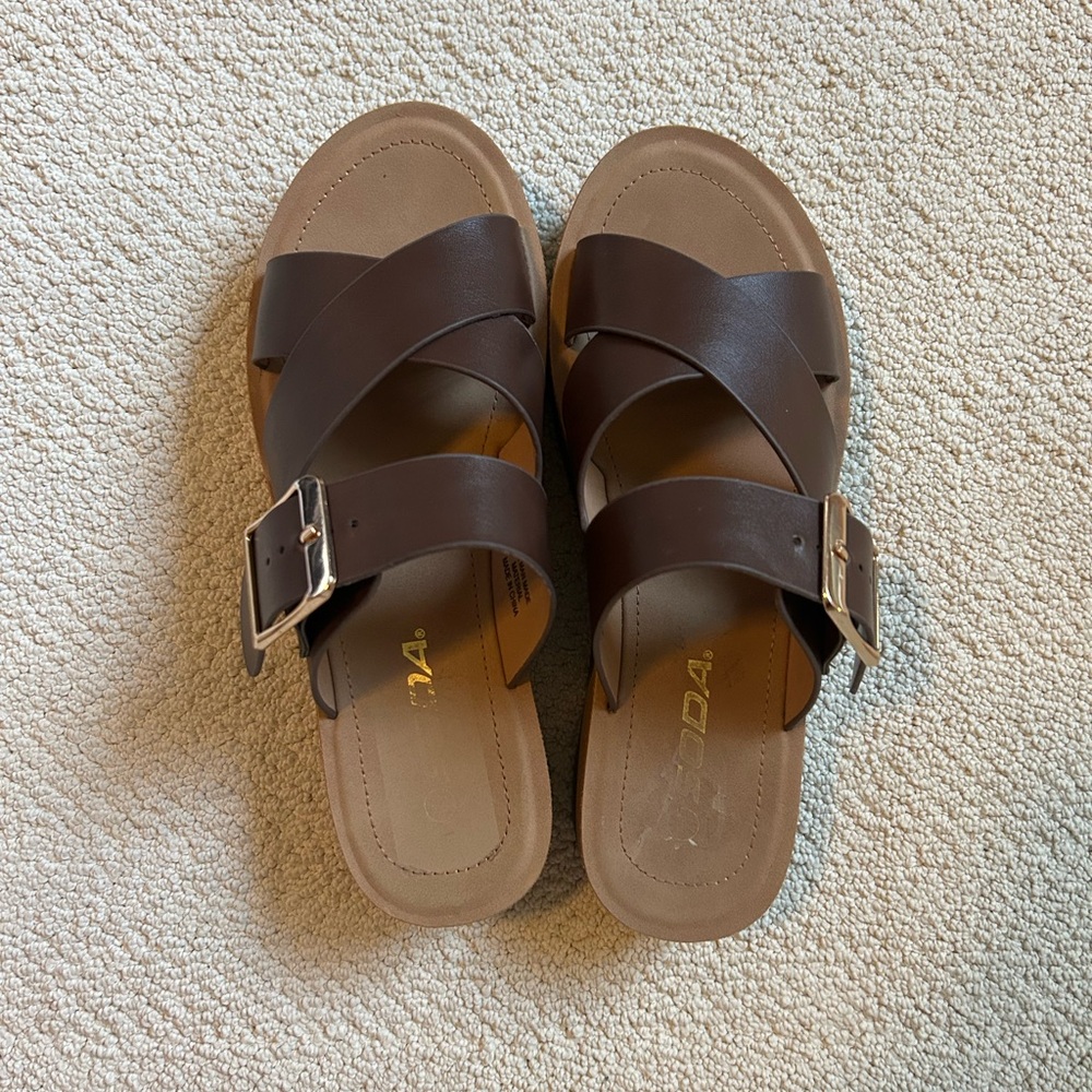 vintage brown soda platform sandals